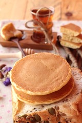 sweet pancake with honey of delicious.