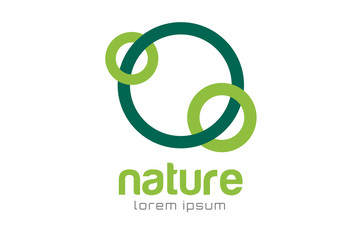 Green nature care togetherness logo