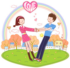 Illustration of lovely couple