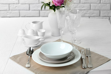 Beautiful table setting close up