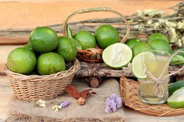 lemon juice and fresh lemon.