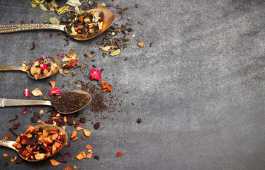 Herbal and masala tea on a black chalkboard
