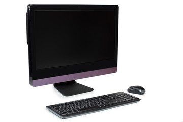 All in one desktop computer isolated on white