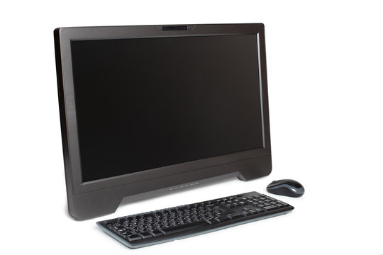 Modern touchscreen desktop computer isolated