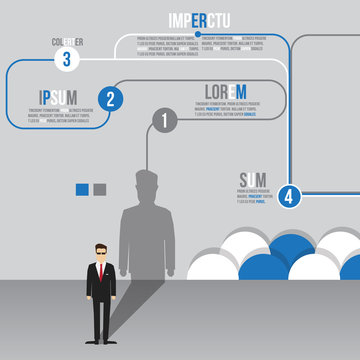 Businessman Insurance Company Agent Infographic Presentation Design -Vector Illustration