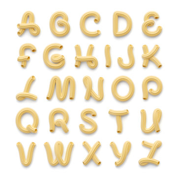 Font made of pasta