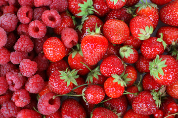 Mix of different berries as background