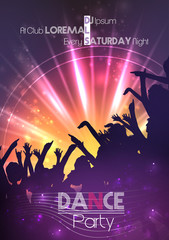 Dance Party Poster Background Template - Vector Illustration - 89540708