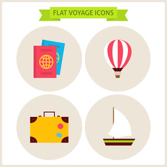 Flat Voyage Website Icons Set