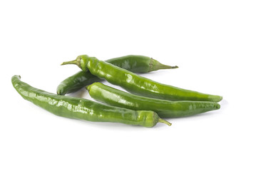 Green hot chilly peppers