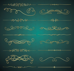 Vector Golden Luxury Glossy Vintage Dividers Collection