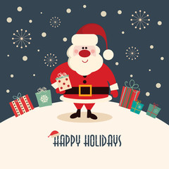 Christmas card with Santa
Christmas card with Santa on a winter background