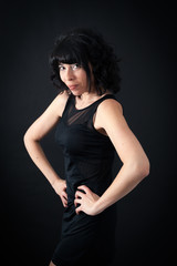 Beautiful woman doing different expressions in different sets of clothes: posing