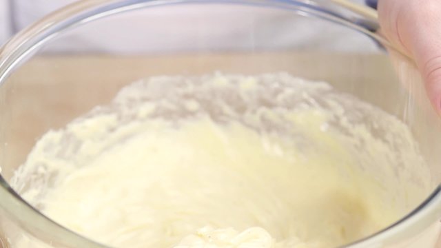 Butter cream being whisked
