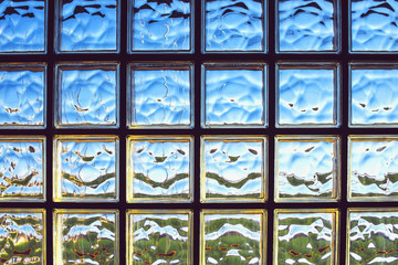 Glass brick wall texture background