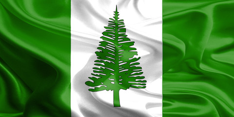 Australian State and Territory Flags: Waving Fabric Flag of Norfolk Island