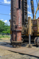 hydraulic Foundation piles drilling machine on construction site