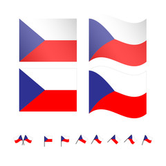 Czech Republic Flags EPS 10