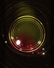 Glowing circle in dark space