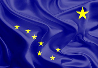 Flags of the U.S. states: Waving Fabric Flag of Alaska