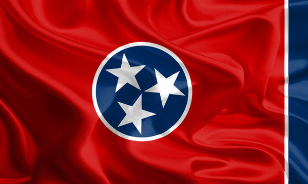 Flags of the U.S. states: Waving Fabric Flag of Tennessee