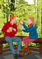 Obraz na płótnie Canvas rest at the forest