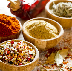 Assorted spices in bowl