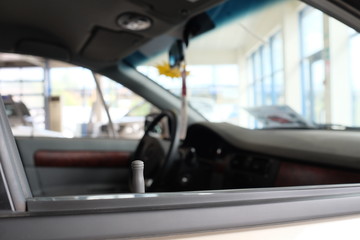 The interior of a passenger car