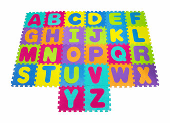 Alphabet puzzle isolated on white background