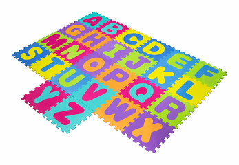 Alphabet puzzle isolated on white background