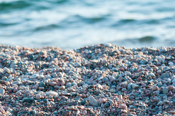 closeup of pebbles on a beach