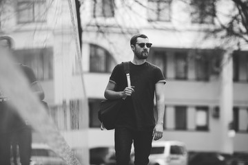 Confident man posing in selvedge  jeans