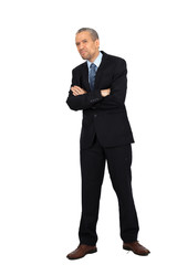 Handsome man doing different expressions in different sets of clothes: arms crossed