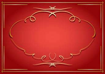 red card with golden decorations - vector