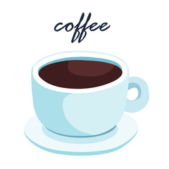 hot aromatic black coffee vector illustration
