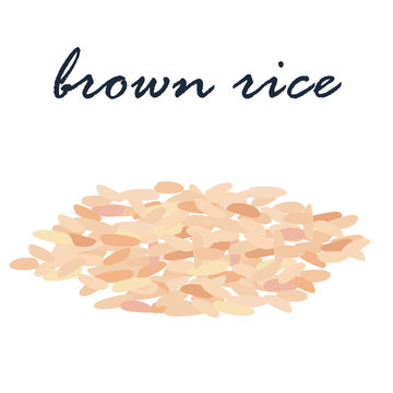 Brown Rice Healthy Food High Fiber Vector Illustration