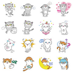 Cat Vector Emoticons