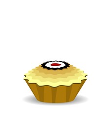 Illustration the cute cupcake
