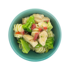 Grilled chicken and veggies in garlic sauce