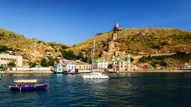 Fototapeta Balaklava bay. Urban landscape