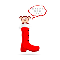 Fototapeta premium monkey 2016 new year color vector
