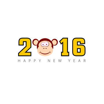 happy new 2016 year monkey vector
