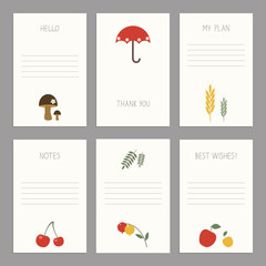Vector Set of vintage cards  templates editable.Template for scr