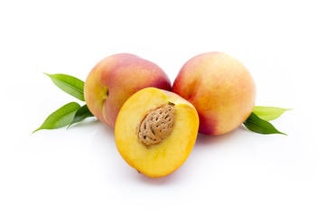 Peach on the white isolatd background.