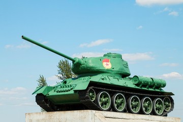 Legendary of the Second World War  soviet medium tank T-34 on a pedestal, established in...
