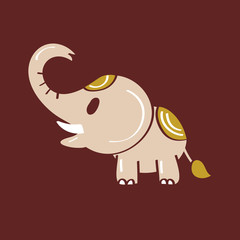 Elephant cartoon - freehand drawing vector illustration