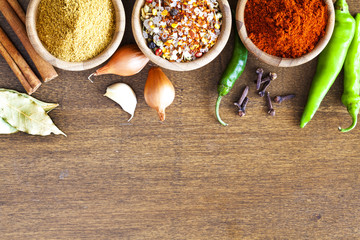 Assorted spices in bowl