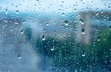 Drop of water on glass