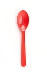 plastic spoon on white background