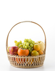 mix fruits on white background